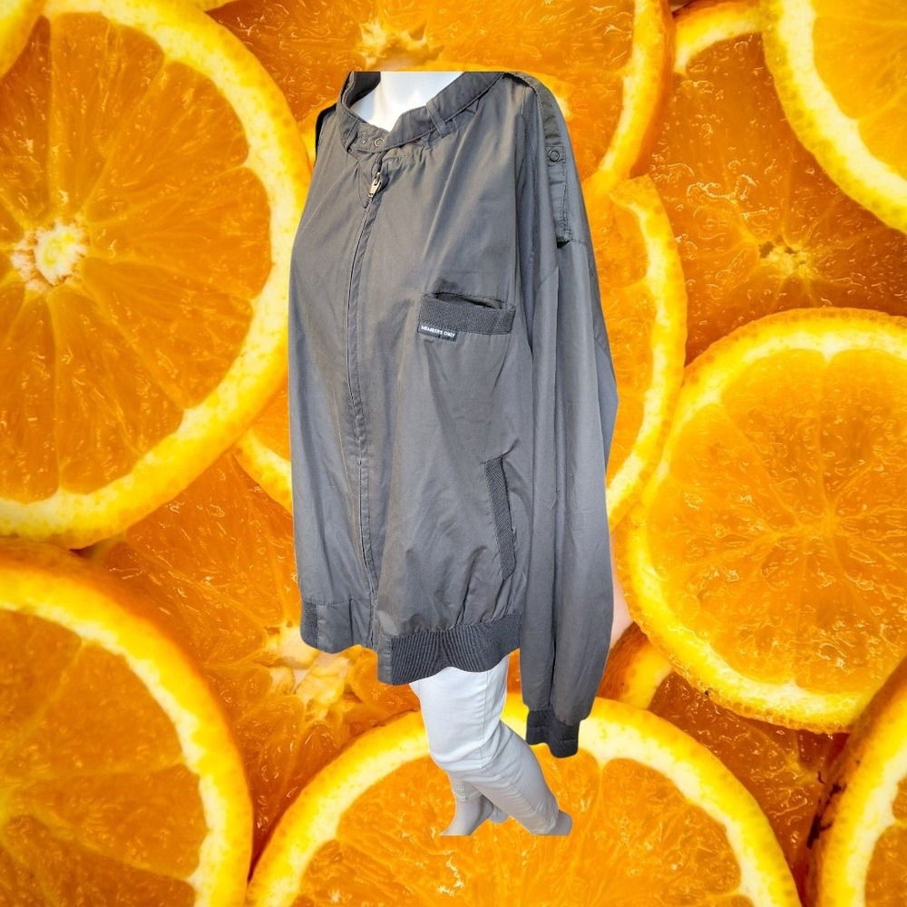 Members Only Mens Vintage Racer Jacket Charcoal Gray Windbreaker Size 4X